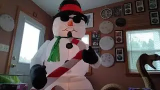 NEW FOR 2021 Christmas Airblown Inflatable 6ft Animated Musical Snowman Playing Saxophone ( Sound )
