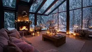 Winter Wind Snow Sounds with Fireplace for Deep Relaxing Sleep, Study, Meditation and Cozy Vibes