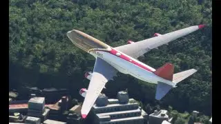 Посмотрите, как Boeing 747 едва не врезался в здание в Синдзюку, Япония #msfs2024 #япония #shinjuku