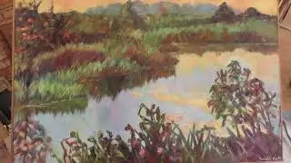 Huckleberry Line Trail Rain Pond by Kendall F. Kessler  #pondpaintings #impressionistpaintings #art