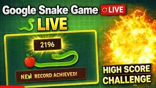 Google Snake Game LIVE 🐍 | 20 Minutes Challenge 🔥 #shortsfeed #shortslive #snake
