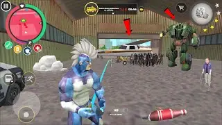 Rope Hero Vice Town (Rope Hero with Drive Police Car and Enter Army Warehouse - Zombies in Army Base