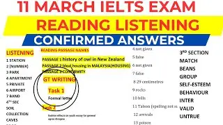 11 march ielts exam reading answers listening answers| reading listening answers 11 march