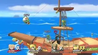 Cloud on Pirate Ship DLC stage Super Smash Bros Wii U  gameplay