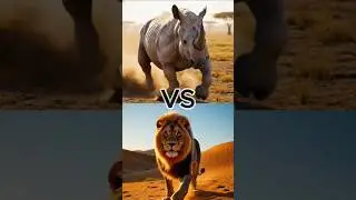 Lion vs Desert Animals (Fennec Fox, Sand Viper, Rhino)