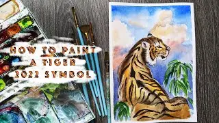 HOW TO PAINT TIGER with watercolor / 2022 GREETING CARD