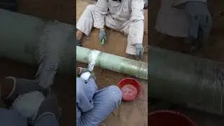 GRP Pipe  Jointing Step-01 Application of GRP Jointing Material Resin and Hardener