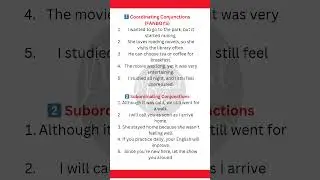 Master English Conjunctions: Coordinating & Subordinating Conjunctions with Examples