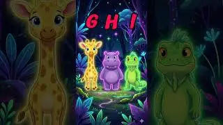 Alphabet Song (GHI)🌈 | Neon Animal Safari  | Learn ABC for Kids #abcsong  #shorts #abc #viralshorts