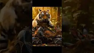 Tiger vs Python &ndash;Baby Deer Rescue 🐅🦌🐍 #Tiger #Python #DeerFawn #WildlifeRescue #EpicWildlife #shorts