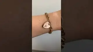 Antique Victorian 9K Yellow Gold Heart Lock Bracelet
