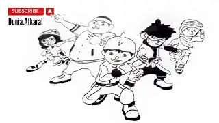 Easy Drawing Boboiboy Galaxy and Friends|Boboiboy|Fang|Gopal|Yaya|Ying #boboiboy #drawing