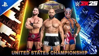 USA TITLE CHAOS at SummerSlam! 🇺🇸 Austin Theory vs Rusev vs El Grande Americano | WWE 2K25