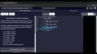 freeCodeCamp Daily Coding Challenges | Space Week Day 1: Stellar Classification | 04 Oct 2025