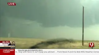 News 9 Storm Trackers Val And Amy Castor Track Lowering South Of Hollis, Okla. (May 23  2024)
