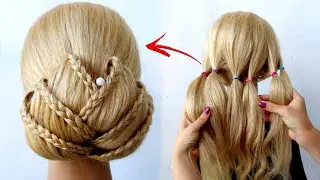 😱 Lotus Flower UPDO 😱 Wedding Prom Updo Hair Tutorial by Another Braid #shorts