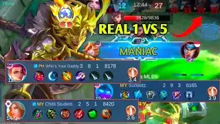 SUN 1 VS 5 TERLALU BERAT PUNGGUNG BUAT GENDONG PLAYER NOPP (MOBILE LEGENDS) 