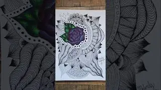 #art #drawing #coloredpencils #rose #doodle #pattern #pen #ink #shorts