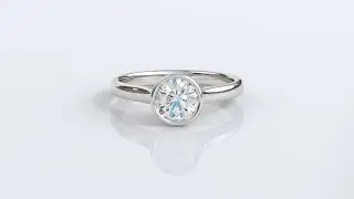 SR1015 Bezel Set Diamond Solitaire Engagement Ring