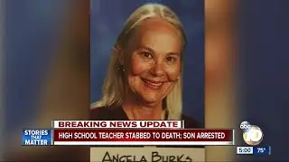 Teacher stabbed to death, son arrested
