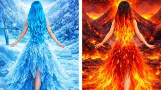 TV 4K II ICE vs FIRE CHALLENGE❄️🔥 Freezing Cold Meets Burning Heat by 123 GO!