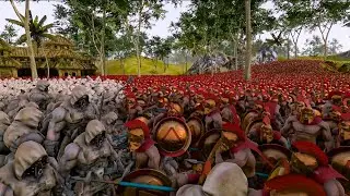20000 SPARTANS VS 16000 WILD MANS - Ultimate Epic Battle Simulator 2 UEBS2