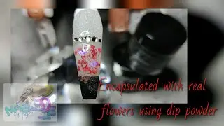 #DippedNails #EncapsulatedNails #1product Encapsulated nail with real flowers 🌺 an butterflies 🦋