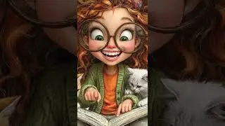 Cute Girl Reading Story Book 📖 📚 for Kittens #theorangepaws #babykittens #catlovers #catshorts