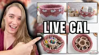 FREE LIVE Crochet Along to a Unique 2-in-1 Heart Basket with Flower Divider Pattern
