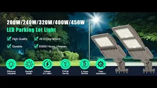 Ultra-Efficient LED Shoebox Light 450W with Built-in Photocell | NG-NSB