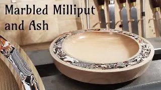 Marbled Milliput inlay on an Ash bowl