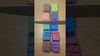 Satisfying Video: Folding and cutting colorful numbers in turn #asmr #colorfulsand #shorts