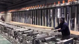 How Log house glulam is made in factory
