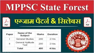 MPPSC Forest Ranger Syllabus 2022 | MPPSC forest Syllabus 2022