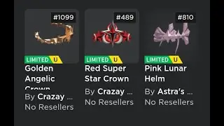 Snipin' Pink Valk, Green Star Crown, Red Super Crown & Golden Angelic Crown (Free UGC Limiteds)