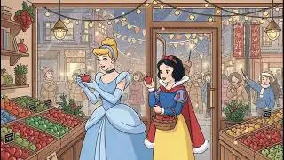 Disney Princess Cozy Winter Market 🍎🎧 Lofi Beats for Studying, Deep Focus, and Boosting Productivity