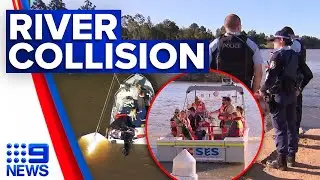 Boat sinks after collision on Sydney river | 9 News Australia