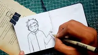 Speed paint of Nishikata Trying to Act Cool | ink illustration | teasing master Takagi-san