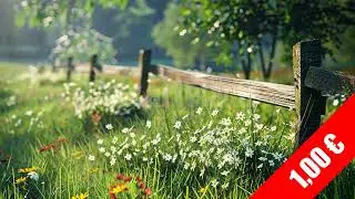 Bench in a Daisy Meadow &mdash; Peaceful Spring HD Stock Footage