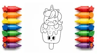 Cute Ice Cream Unicorn Drawing for Kids 🍦🦄