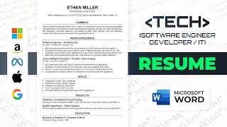 Как создать резюме в Microsoft Word | Резюме инженера-программиста | Техническое резюме