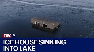 Ice house slowly sinks into Prior Lake