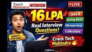 🔔 Tech Mahindra Java Developer LIVE Interview | Java 8 | Spring Boot | Microservices | Collections