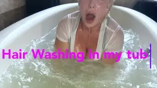 ASMR/HAIR WASH in my tub