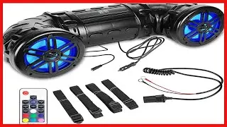 Belva BPS8RGB UTV/ATV Weatherproof Sound System Dual 8&rdquo; Speakers with 1&rdquo; Tweeters, Built-in Amplifie