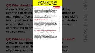 Admin Officer Interview Questions and Answers | Administrative Officer Job Interview Questions