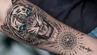 REALISTIC GROWLING TIGER TATTOO TIME LAPSE