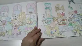 塗り絵本の紹介と塗ったページの紹介です