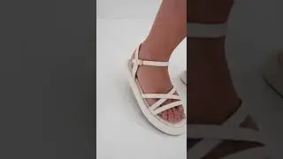 Xandra Criss-Cross Flatform Sandals (Oat Milk) | Our Daily Avenue