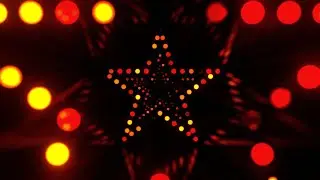 🎮 4K Neon Star Loop &ndash; Red and Yellow Glowing Lights (No Audio)